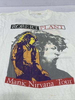 Vintage Robert Plant Manic Nirvana Tour T-Shirt 1990 Concert Tee