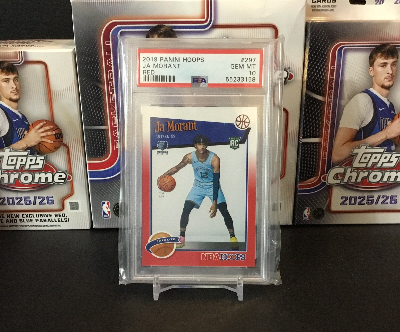 2019 Hoops RED Variation Ja Morant Rookie PSA 10 Grizzlies RC ROY ULTRA RARE /75