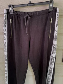 3 pr Victoria's Secret yoga joggers lounge pants sz S Gray black long dog logo