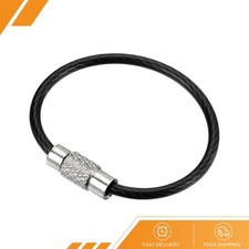 5Pcs 3.5 Inch Wire Keychain Cable Stainless Steel Key Ring Loop Black