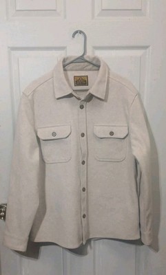 Level Ten Men s Beige Shacket Jacket Button Front Point Collar