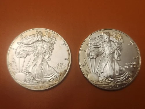 2017 American Silver Eagle 1 oz  .999 Fine Silver Coins, (J) 2 Count