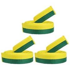 Taekwondo Ranking Belt, 3 Pack 1.6"x8Ft 2.4M  Judo Karate Belt,Yellow-Green