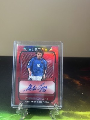 2020-21 Panini Obsidian Aurora Autographs Alessandro Del Piero Red Flood /44