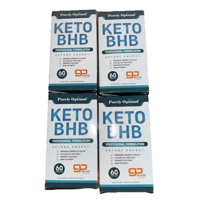 4 Pack of Purely Optimal Keto BHB Professional Formulation, 60 Ct, Exp: 02/26
