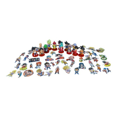 #ad Dragon Ball Z Toys Mini Figures set of `13 and Stickers $42.50