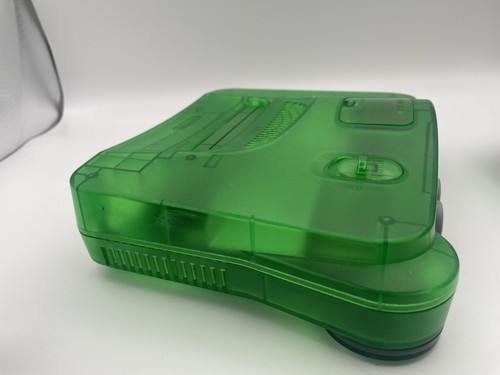 Pacchetto console Nintendo 64 N64 verde giungla con cavi OEM espansione DK TESTATO - Foto 6 di 17