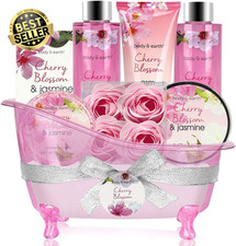 Gifts Sets for Women, Birthday Gifts for Women 8 Pcs Gift Basket with Cherry Blo