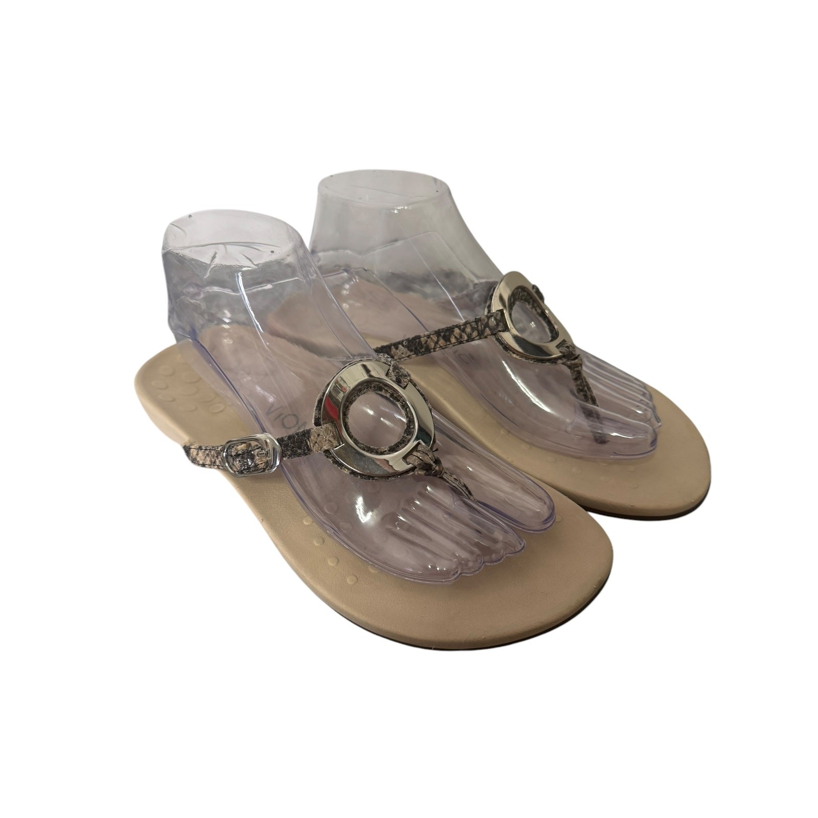 Vionic Women's Rest Karina Snakeskin Print Thong Sandals Supportive US Size 8