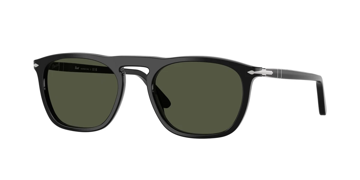 PERSOL PO3391S 95 31 Gae Black Green 55 mm Unisex Sunglasses