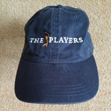 The Players Hat Cap Strap Back Blue Performance Lightweight Golf Golfer Poly