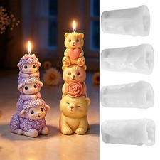 Silicone 3d Stacked Animal Mold Handmade Overlap Animal Silicone Mold Reusable