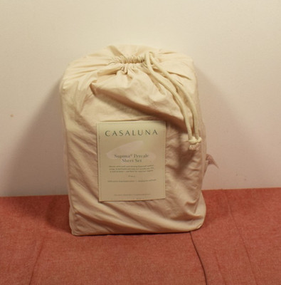Casaluna Full Washed Supima Percale Solid Sheet Set Natural*