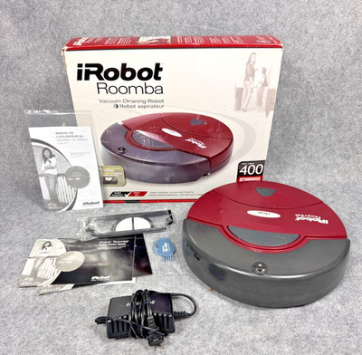 iRobot Roomba Model 4000 Red Robotic Vacuum Cleaner Tested Working