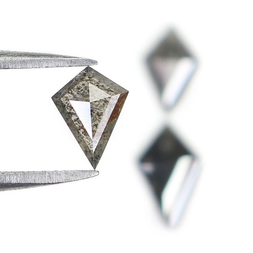 1.29 CT Natural Loose Kite Shape Diamond 9.20 MM Salt And Pepper Diamond L3439 - Picture 4 of 8