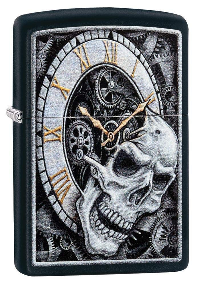 Zippo Lighter- Personalized Engrave for Skull Clock Design #