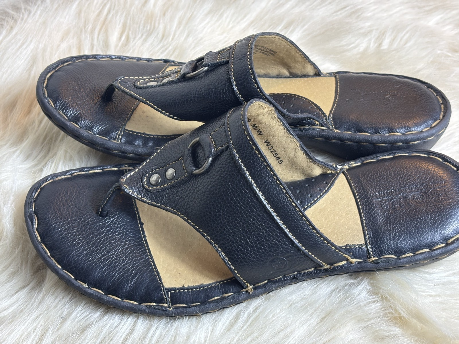 APL Sandalo donna Born 8 39 nero pelle ciottoli infradito infradito infradito piatto