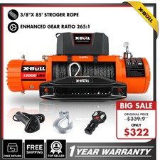 X-bull 13000lb Electric Winch Synthetic Rope 12v Trailer Towing Truck Suv 4wd