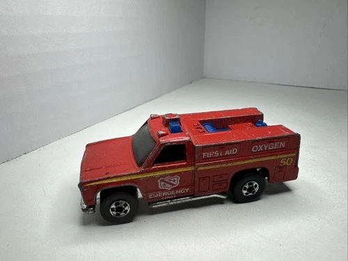 Vintage 1976 Hot Wheels Original EMERGENCY UNIT Truck Hong Kong