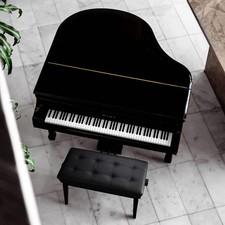Adjustable Duet Piano Bench w/ Storage PU Leather Padded Wooden Keyboard Stool