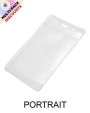 Retrato Vertical Transparente ID Vinilo Bolsa Tarjeta Insignia Pasaporte Billetera Visitante Soporte