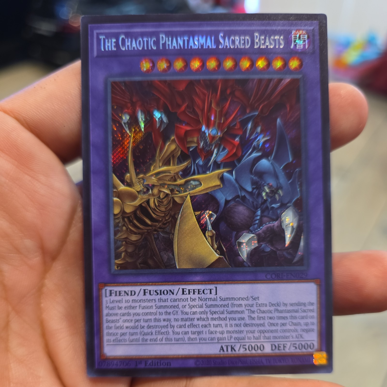 The Chaotic Phantasmal Sacred Beasts - CORI-EN029 - Secret- Chaos Origins - NM/M