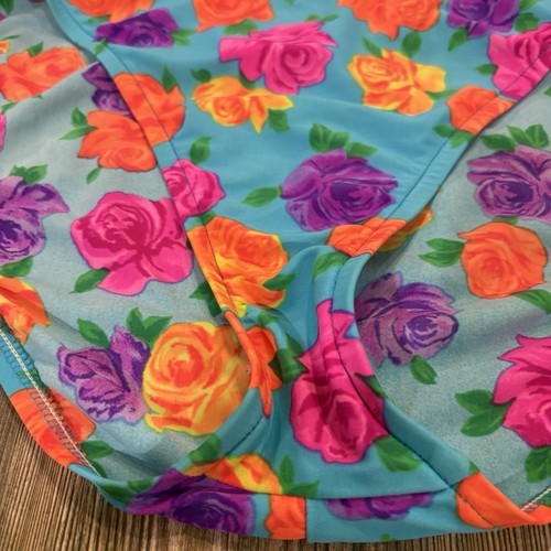 Victoria Secret Floral Swim Suit BIKINI BOTTOM ONLY Vintage SIZE LARGE Y2K Neon - Picture 3 of 16