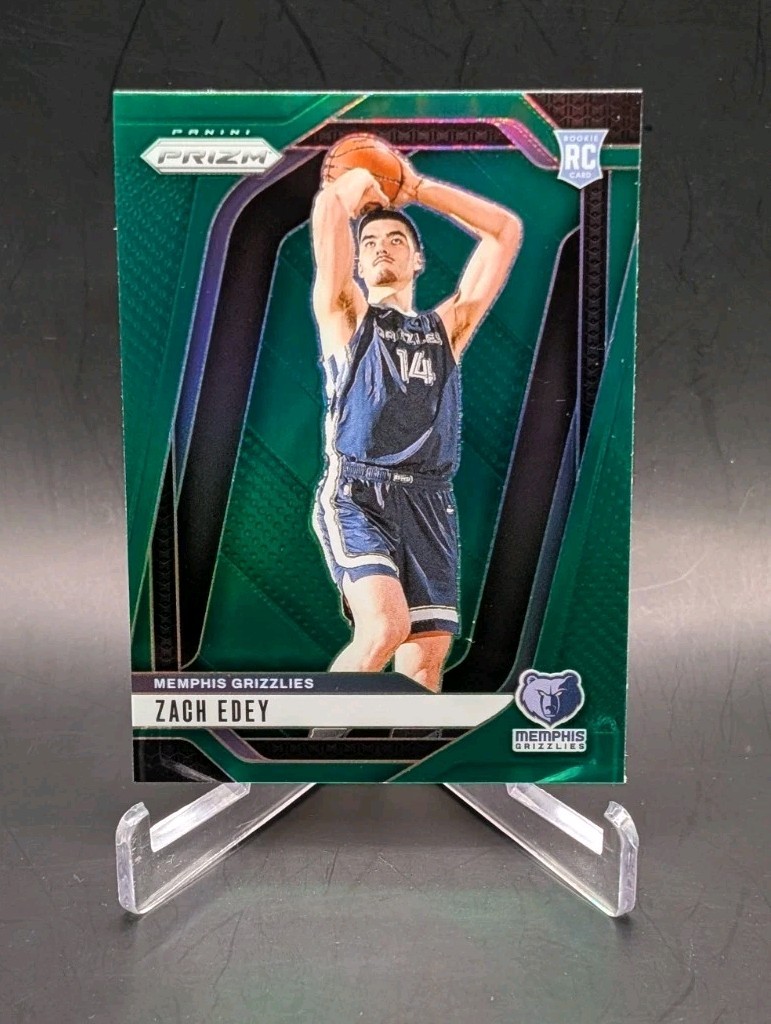2024-25 Panini Prizm Green Wave Prizm Zach Edey #249 Rookie RC