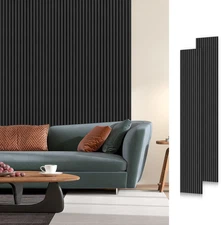 6 Pack Acoustic Wood Wall Panels, 94"X 7.9" Each Soundproof Wood Panel, 3D Flute