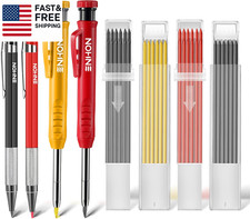 4 Pack Carpenter Pencil Set with Sharpener, Mechanical Pencils with 36 Refills