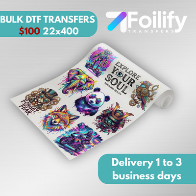 Wholesale Bulk DTF Transfers 50-100m Cheap | T-Shirt Printing Hot Peel Free Ship