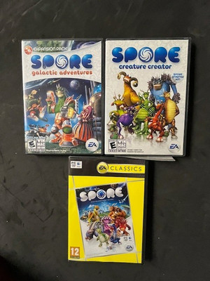 Spore Software Lot Galactic Adventures, Creature Creator, Spore -  PC/Mac