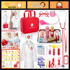 Kids Doctor Kit - 36 Pcs Pretend Playset with Stethoscope  Medical Bag, Fun Rol