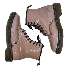 Vintage Dr. Martens England Lavender Patent Leather 10 Hole 1460 Boots UK 5 US 7