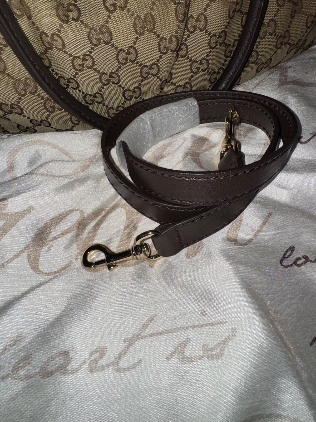 GUCCI Sukey GG Canvas Satchel Top Handle Bag Brown Beige Authentic image 3
