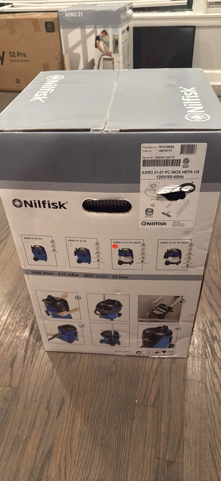 Новый пылесос для влажной/сухой уборки Nilfisk AERO 21 INOX 5 галлонов система фильтрации 99,9 - Изображение 4 из 4