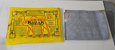 Vintage 1972 KOZAK Auto Dry Wash Cloth Batavia NY Polishing Car Camel