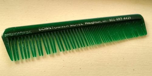 Vintage 1987 Unbreakable Comb - Downtowner Motel Houghton Michigan