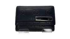 GUCCI Ssima GG Logo Leather 6 Ring Key Case Black/9CA1089