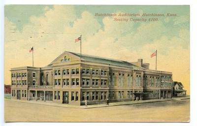 Vintage 1914 Postcard: Hutchinson Auditorium Kansas ~ S.H. Kress & Co. Publisher