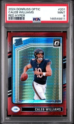 2024 Optic Rated Rookie Caleb Williams #201 Red Hyper Prizm (RC) PSA 9