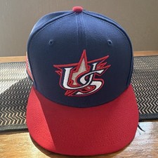 WBC Team USA USA Logo Blue/Red Colorblock Fit...