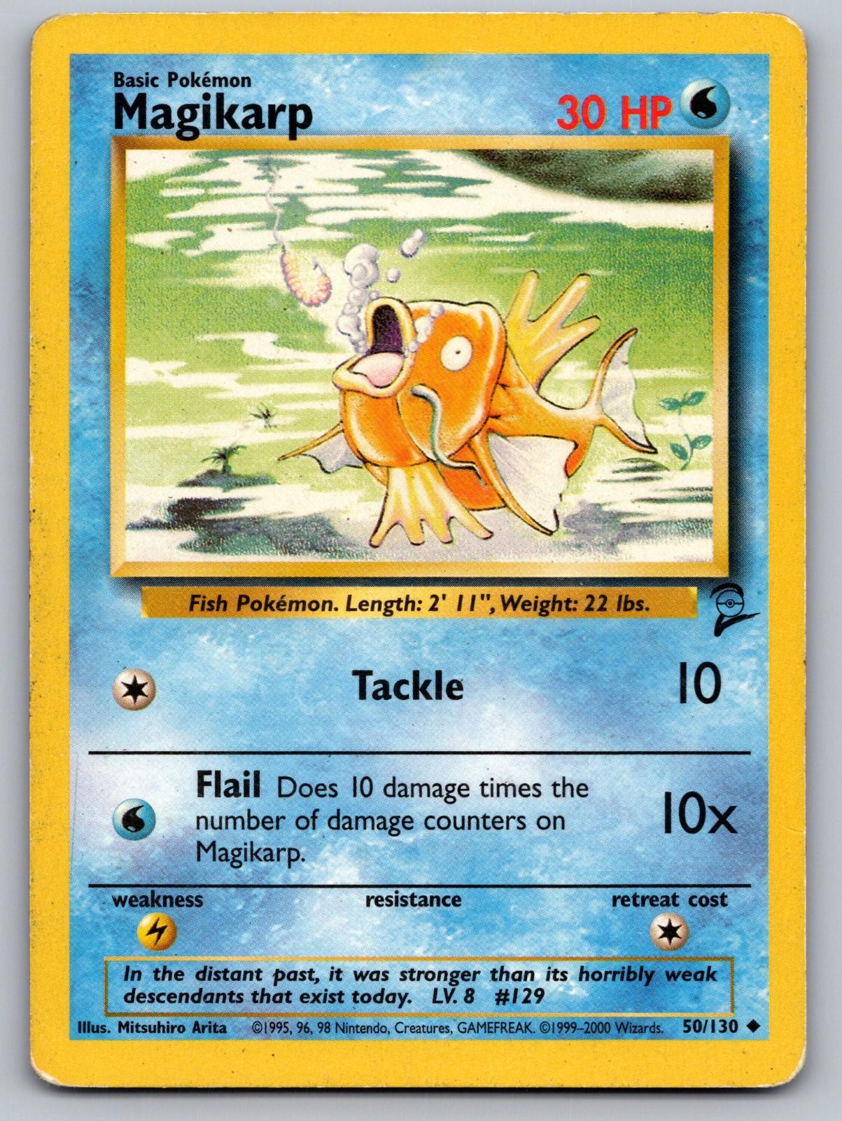 Magikarp 50/130 Base Set 2 Pokemon Heavily Played