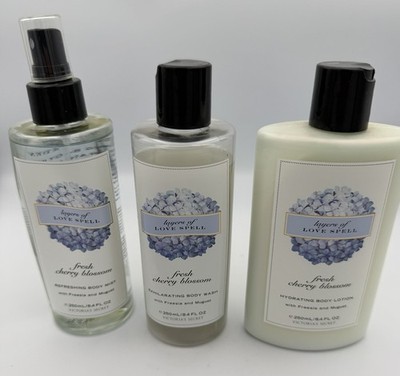 Victoria's Secret Layers of Love Spell Fresh Cherry Blossom Lotion, Wash, Mist