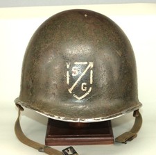 Elmetto americano M1 Fregiato SG ponticelli fissi WW2 Nominativo Veterano