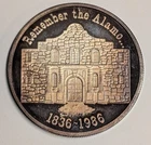Vintage 1 oz .999 Silver ~ Toned 1986 Remember The Alamo / Texas Bullion Round