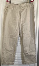 Vintage Tommy Hilfiger Chino Tan Khaki Dress Pants Flat Front 100 Cotton Sz 16