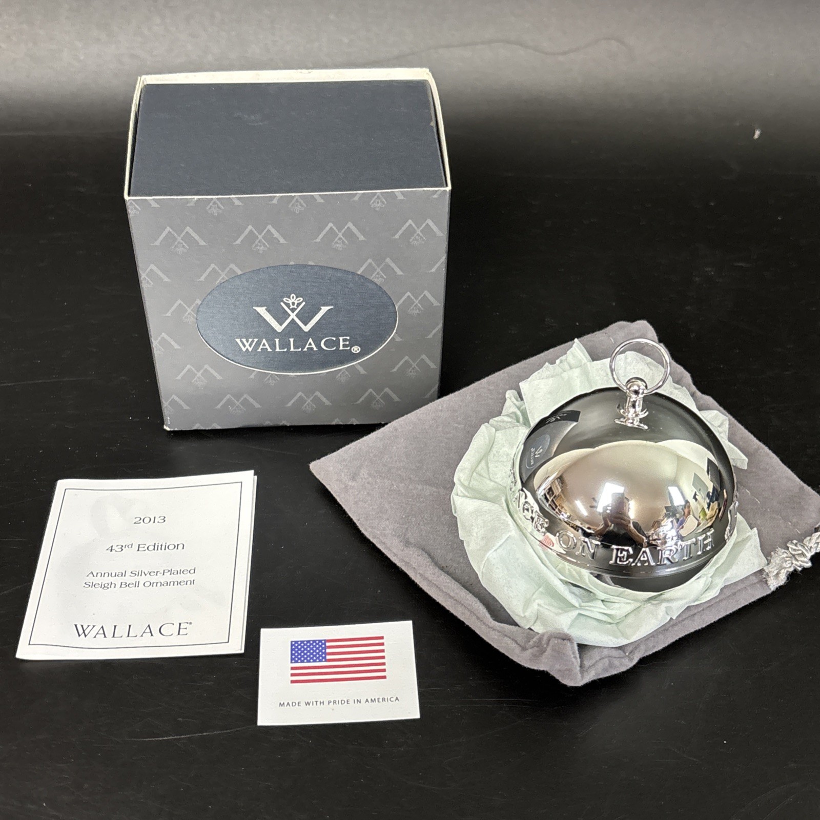 2013 Wallace Silver-Plated Sleigh Bell Ornament 43rd Edition
