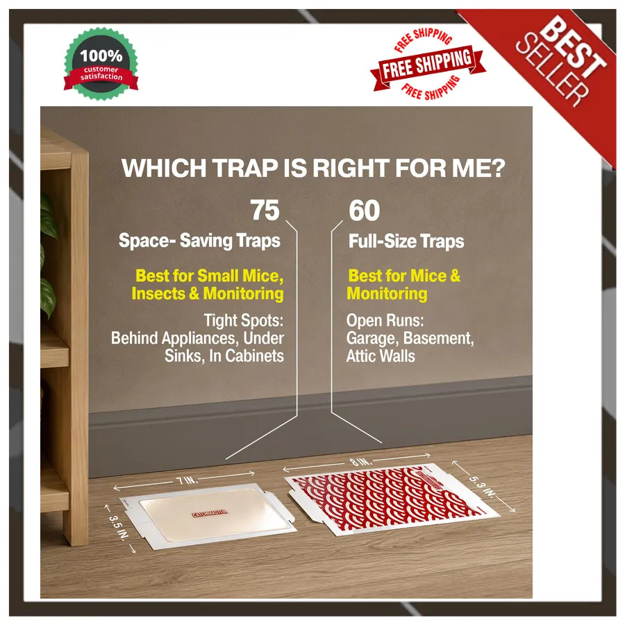 Catchmaster Extra Sticky Glue Traps 60pk, XL Glue Boards for Mice ...
