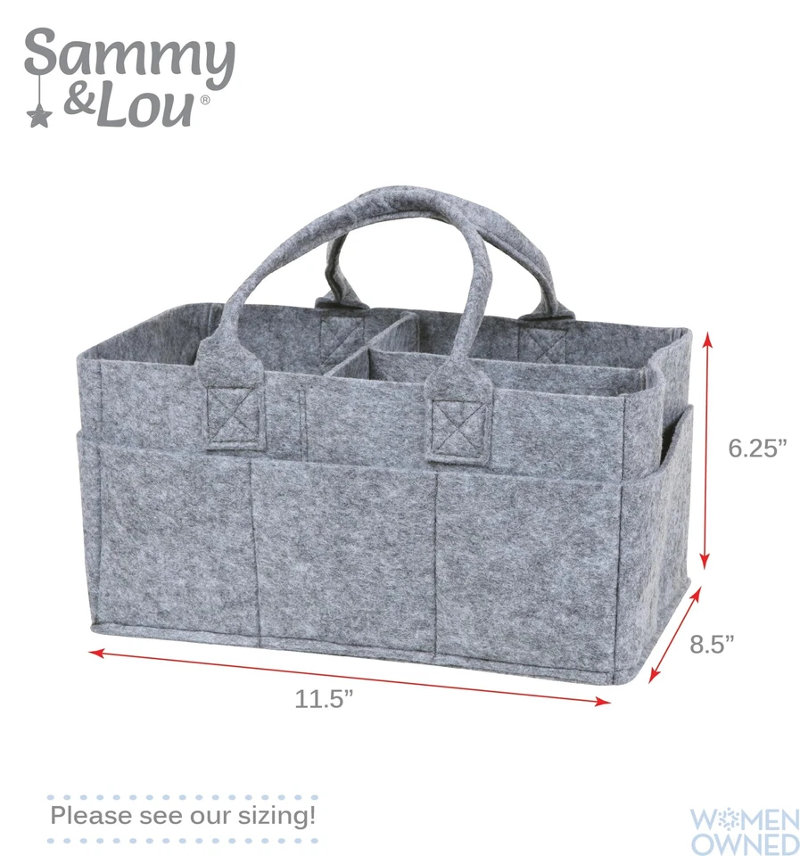 Collapsible Light Gray Felt Storage Caddy, Divided Design To Keep Diapers, Wi... - Image 2 of 4